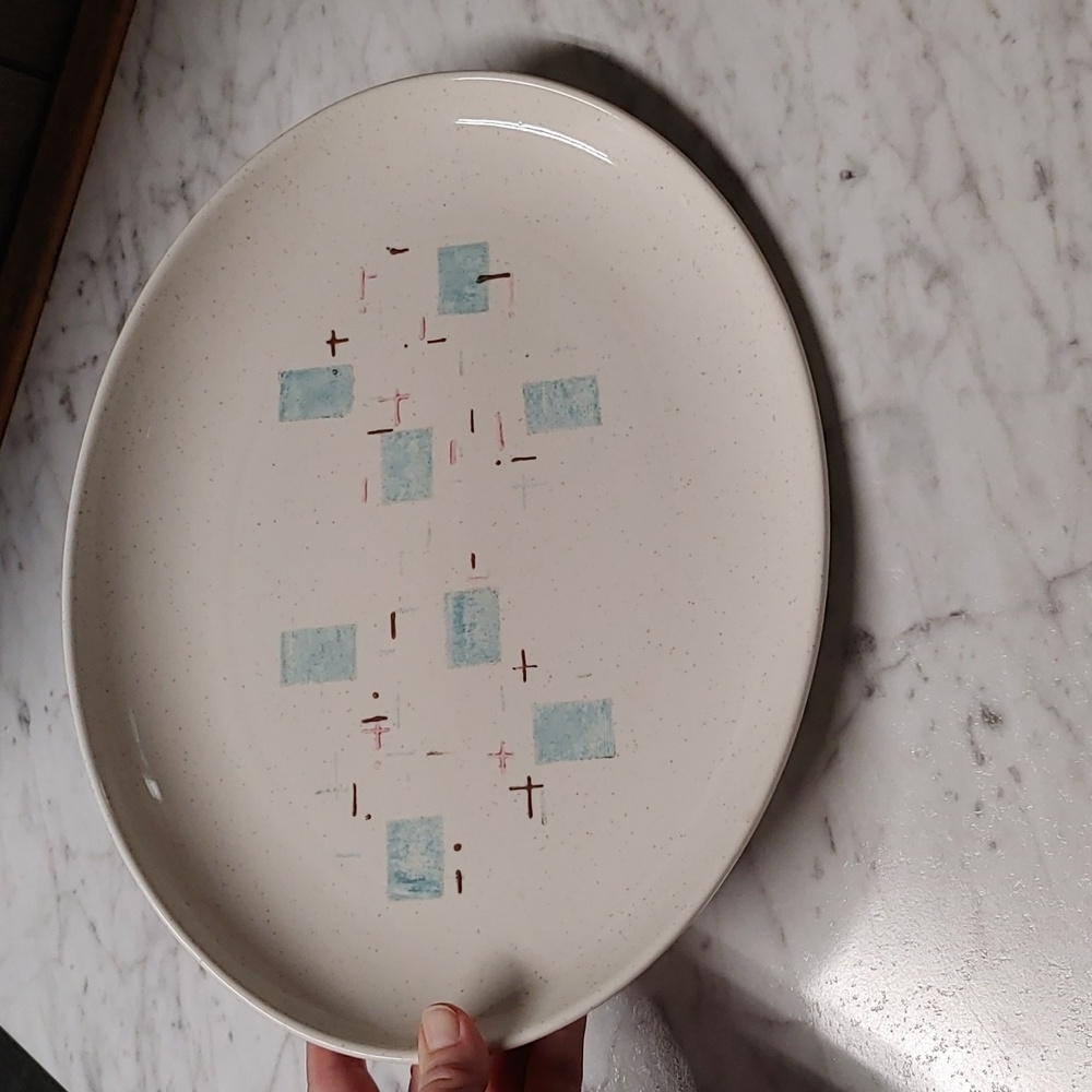 Vintage MCM Heavenly Days Vernon ware platter